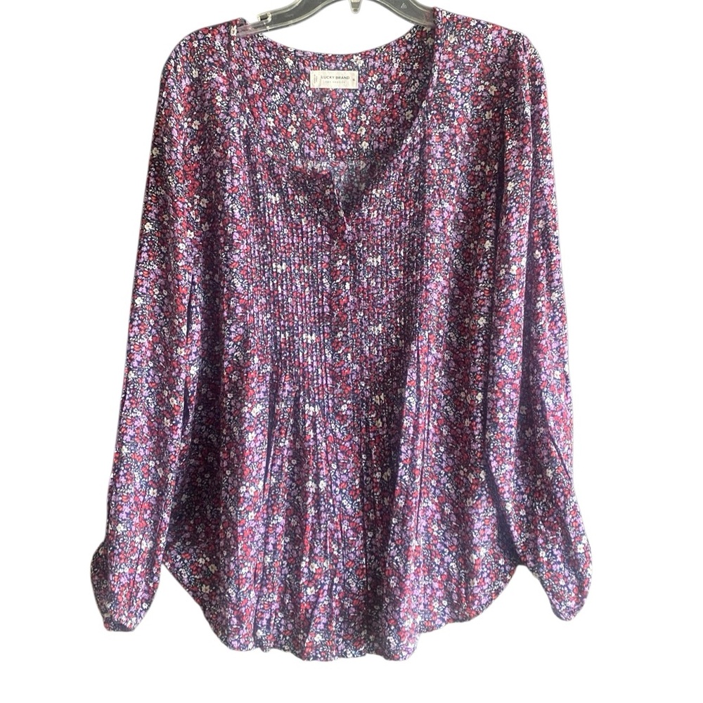 Lucky Brand Long Sleeve Button Down Floral Print Blouse. Size X-Large - Picture 2 of 11